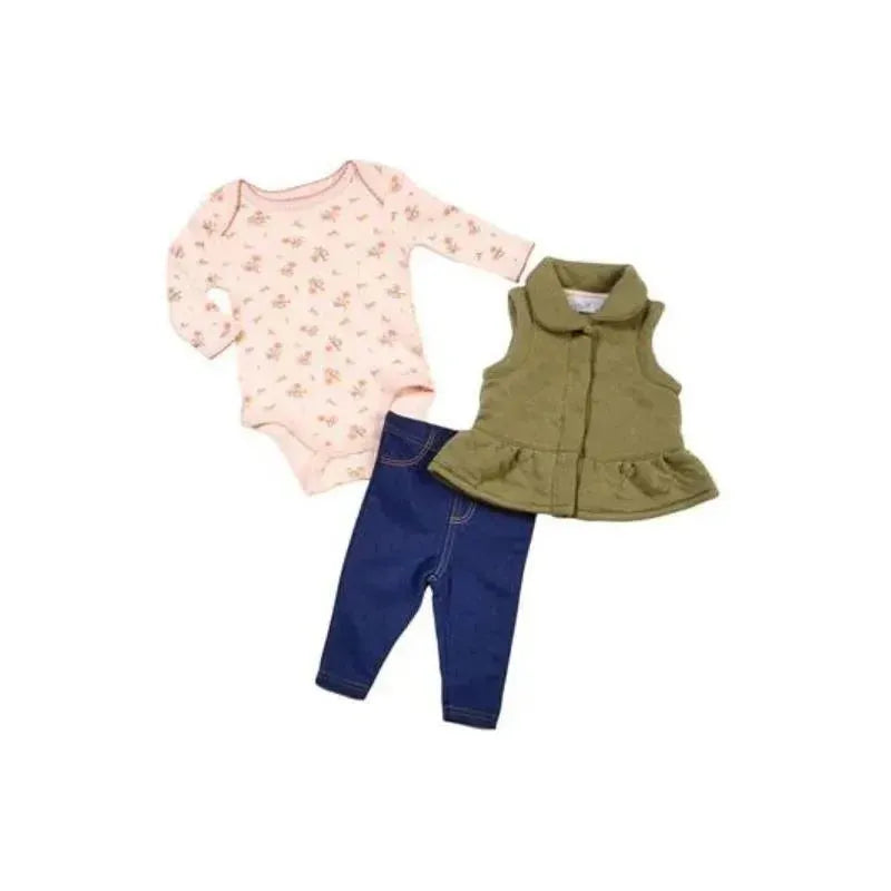 Rene Rofe - 3Pk Baby Girl Floral Quilted Vest Set Image 1