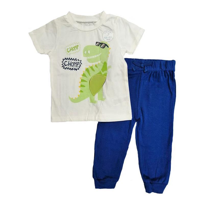 Rene Rofe Blue/Dino Baby Graphic Tee & Baby Jogger Pants Set.