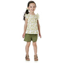Rene Rofe Girl Floral Top & Shorts Set W/Scrunchie Image 2