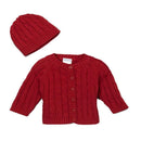 Rose Textile - 2 Piece Hanging Set, Cardigan and Hat, Red Image 1