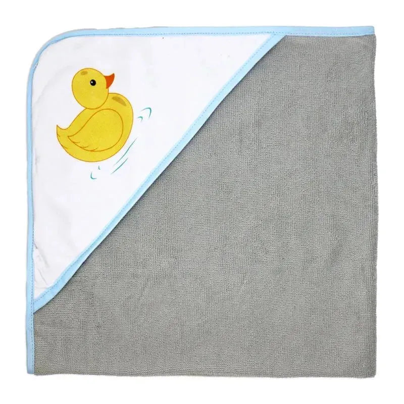 Rose Textiles - 3 Hooded Towels W/ 5 Washcloths, Aqua Duckies Image 4