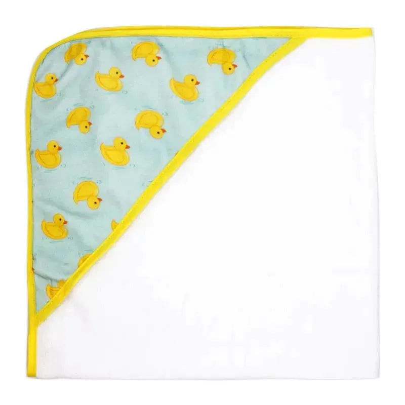 Rose Textiles - 3 Hooded Towels W/ 5 Washcloths, Aqua Duckies Image 6