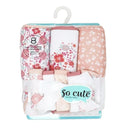Rose Textiles - 3 Hooded Towels W/ 5 Washcloths, Pink Bouquet Image 2