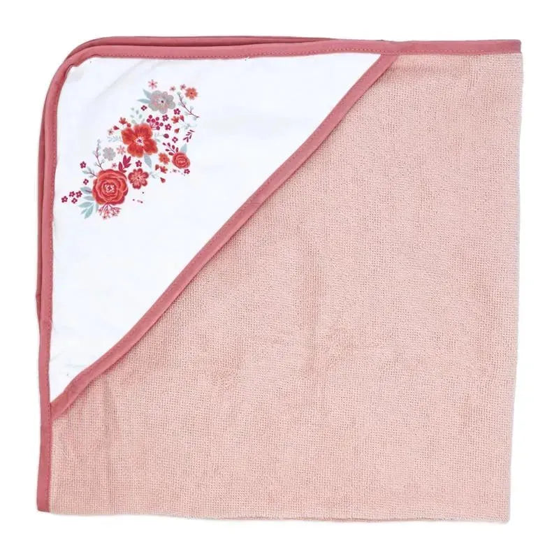 Rose Textiles - 3 Hooded Towels W/ 5 Washcloths, Pink Bouquet Image 4