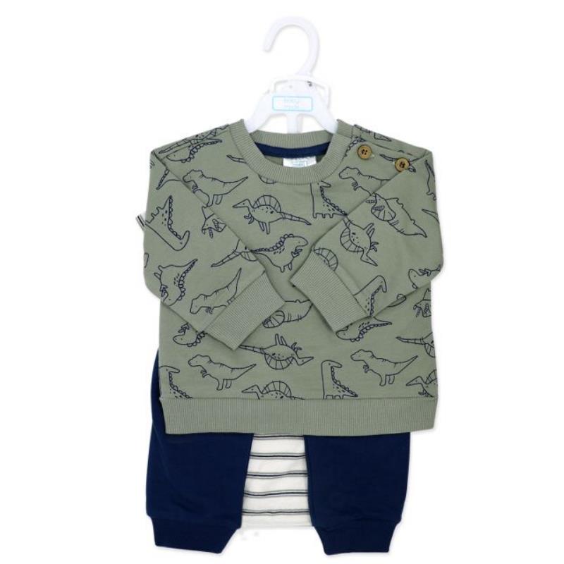 Rose Textiles - 3Pk Baby Boys French Terry Set, Dinosaur  Image 2