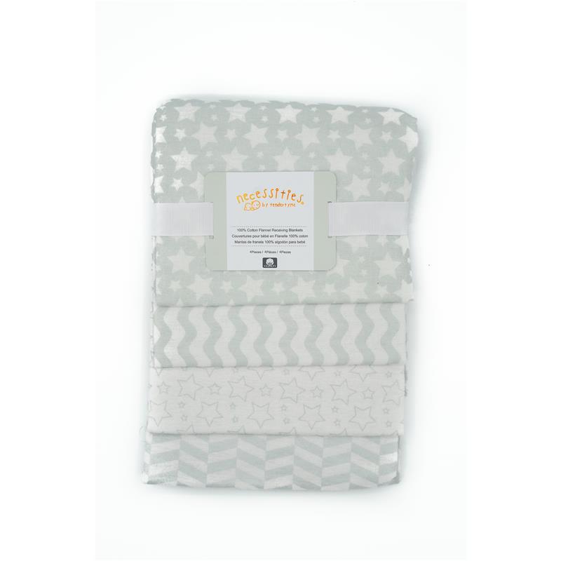 Rose Textiles 4Pack Receiving Blanket Hanging - Grey Image 1