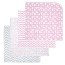 Rose Textiles - 4Pk Receiving Blanket Pink Stars Image 1