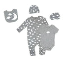 Rose Textiles - 5Pk Baby Neutral Grey Moon Mesh Bag Set Image 1