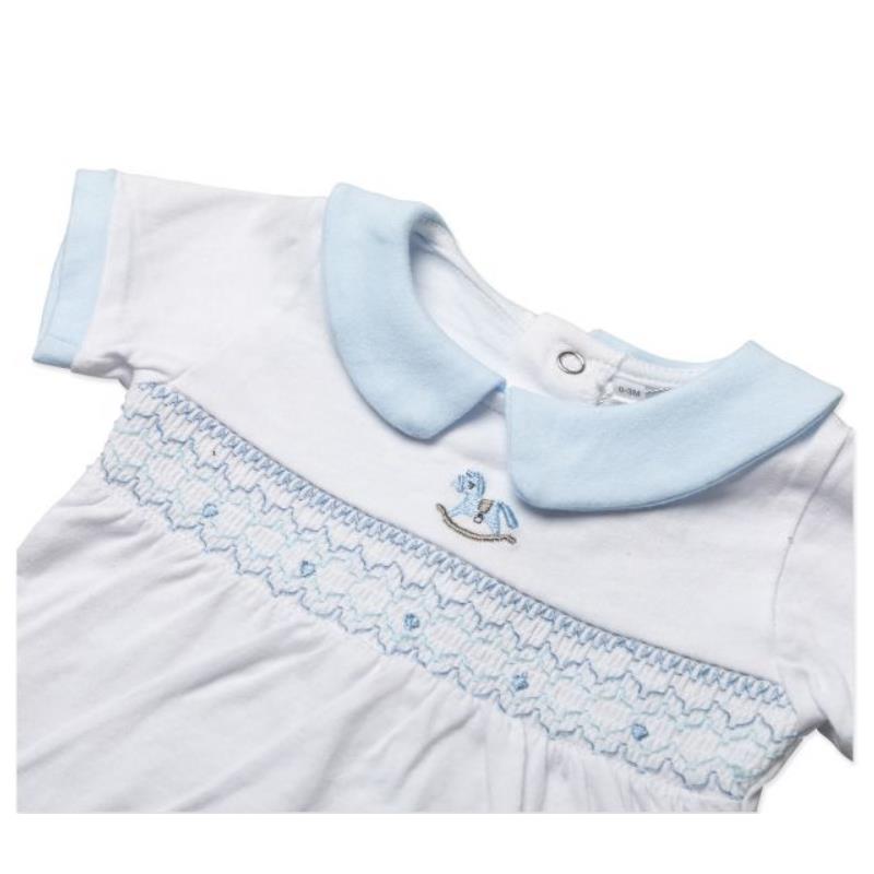 Rose Textiles - Baby Boys Short Set, Blue Rocking Horse  Image 2