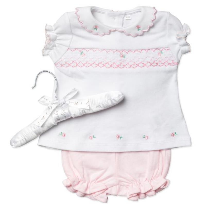 Rose Textiles - Baby Girl Girls Short Set, Pink Floral  Image 1