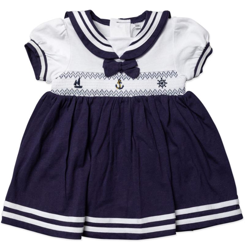 Rose Textiles - Baby Girls Dress Set, Navy Nautical  Image 3