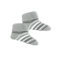 Rose Textiles - Baby Striped Knit Hat And Bootie Set, Grey Image 2