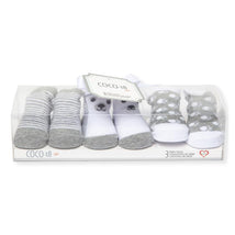 Rose Textiles Boxed Baby Socks 3 Pack Polar Bear, Grey & White 0-6M Image 1