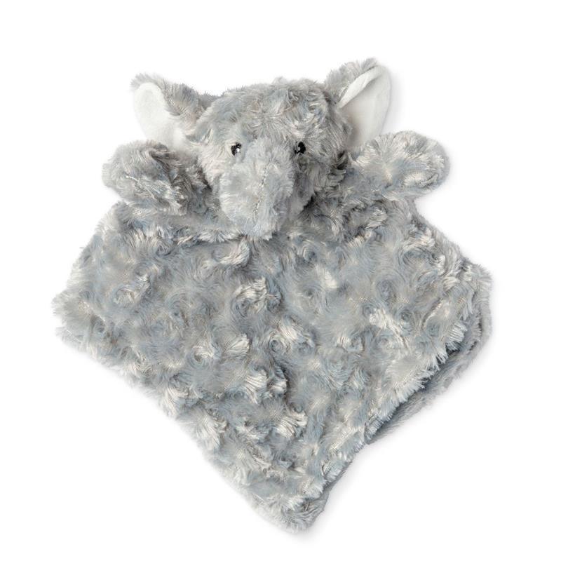 Rose Textiles - Elephant Curly Plush Security Blanket, Grey Image 1