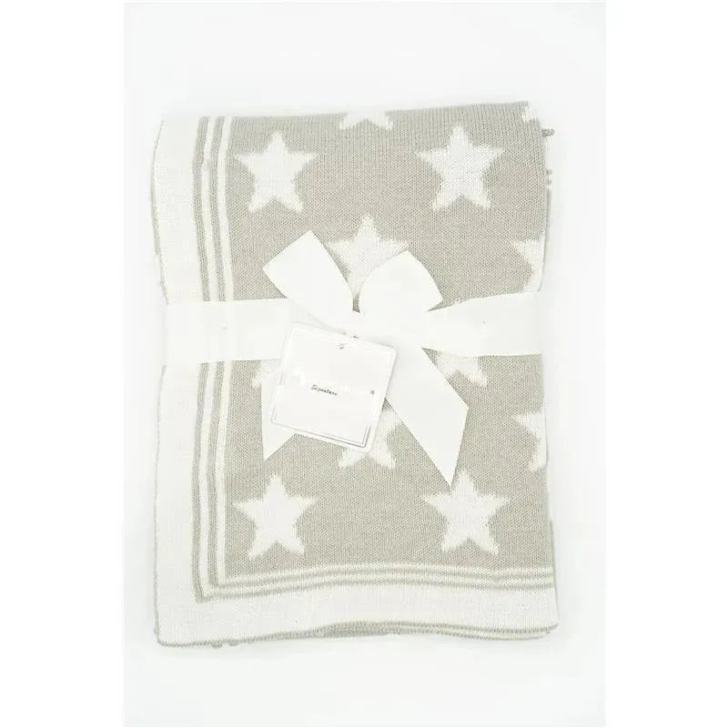 Rose Textiles Grey Baby Blanket w/Stars Image 1