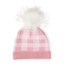Rose Textiles - Pink Buffalo Check Faux Fur Pom-Pom Beanie & Booties Image 3