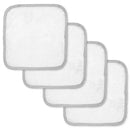 Rose Textiles - Solid Washcloth With Striped Trim, Grey Image 1