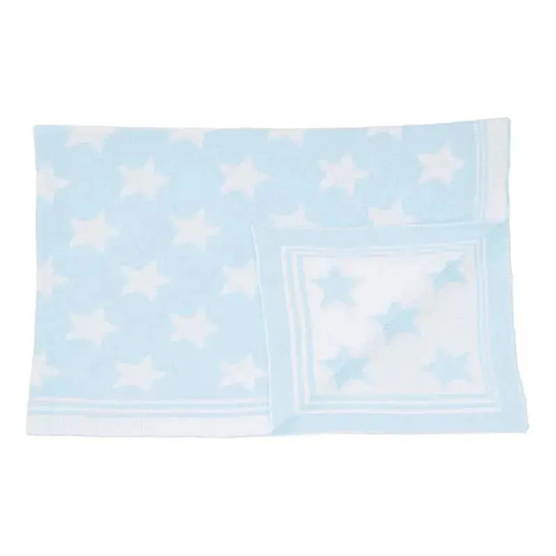 Rose Textiles - Star Knit Blanket, Blue Image 1