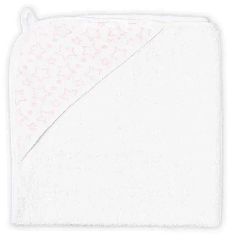 Rose Textiles - Star Muslin Lined Hooded Towel, Pink Image 1