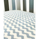 Rose Textiles - Wave Muslin Crib Sheet, Blue Image 1