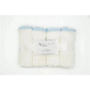 Rose Textiles White w/ Blue Striped Trim Baby Washcloths Image 1