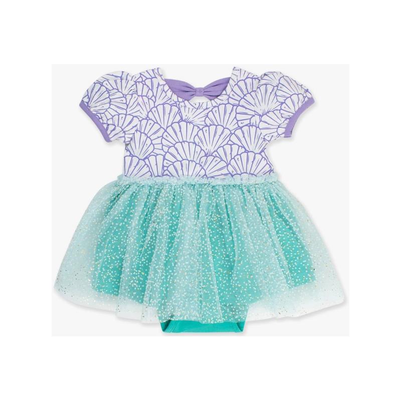 Rufflebutts - Baby Girls Mermaid Princess Bow Twirl Romper Image 2