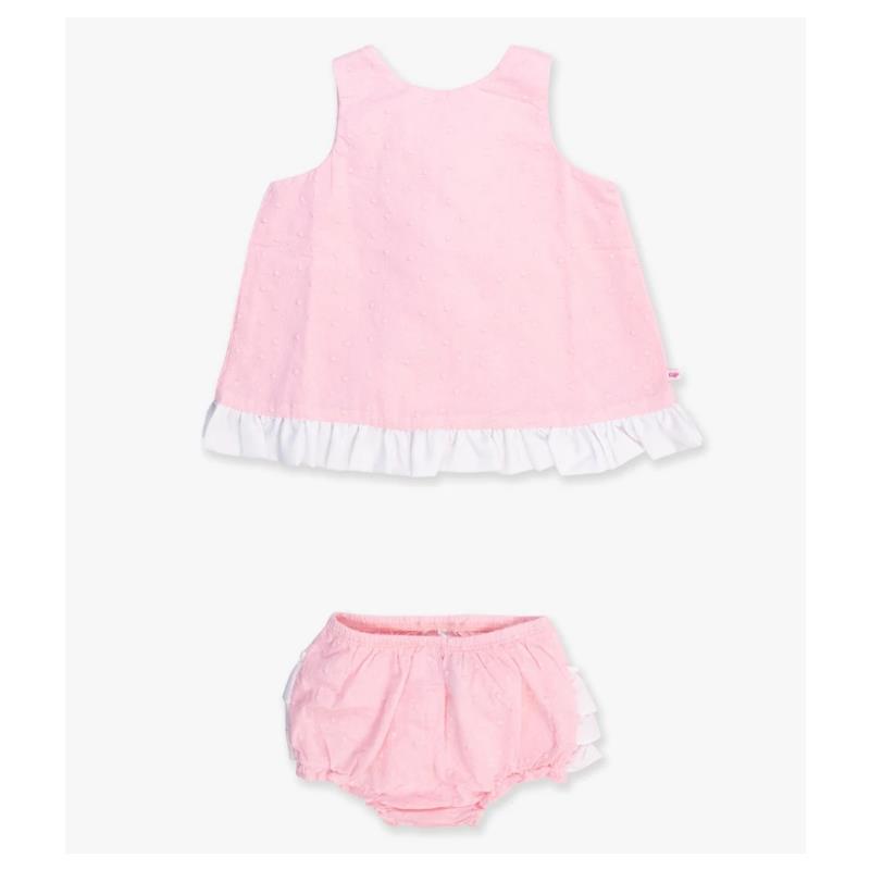 Rufflebutts - Baby Girls Pink & White Swing Top & Bloomer Set Pink Image 2