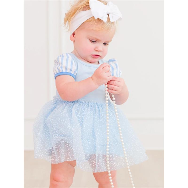 Rufflebutts - Baby Girls Princess Bow Twirl Short Sleeve Romper Image 3