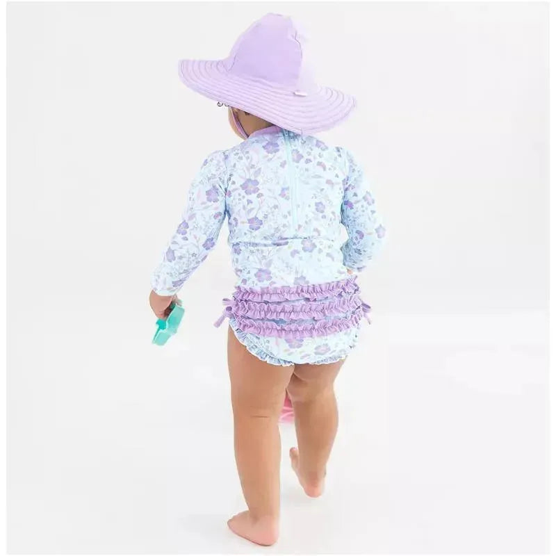 Rufflebutts - Fairytale Garden Long Sleeve One Piece Rash Guard Image 2