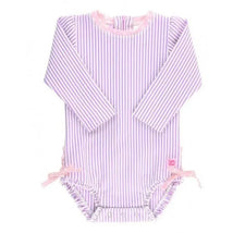 Rufflebutts - Lilac Seersucker One Piece Rash Guard  Image 1