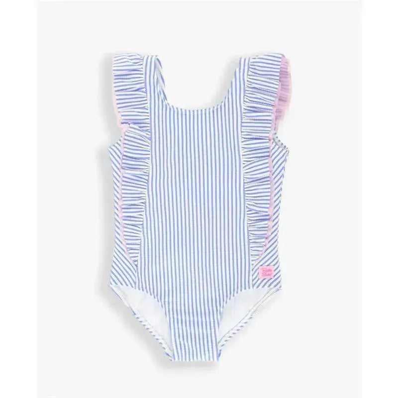 Rufflebutts - Periwinkle Blue Seersucker One Piece Waterfall Image 1