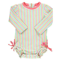 Rufflebutts - Rainbow Seersucker Long Sleeve Rash Guard  Image 1