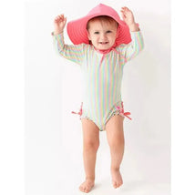 Rufflebutts - Rainbow Seersucker Long Sleeve Rash Guard  Image 3
