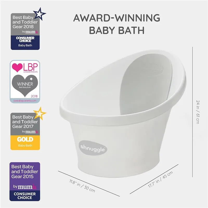 Shnuggle - Newborn Baby Bath With Plug, Eucalyptus Image 8