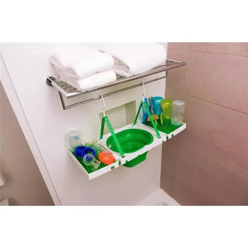 SinkBoss Portable Drying Rack, GreenWhite Image 8