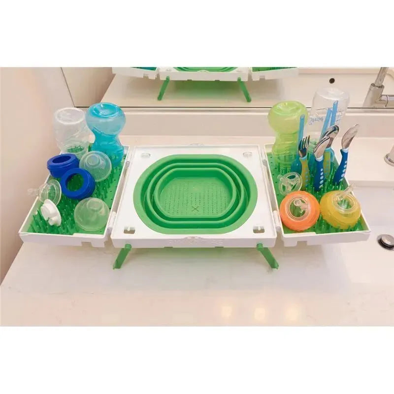 SinkBoss Portable Drying Rack, GreenWhite Image 4
