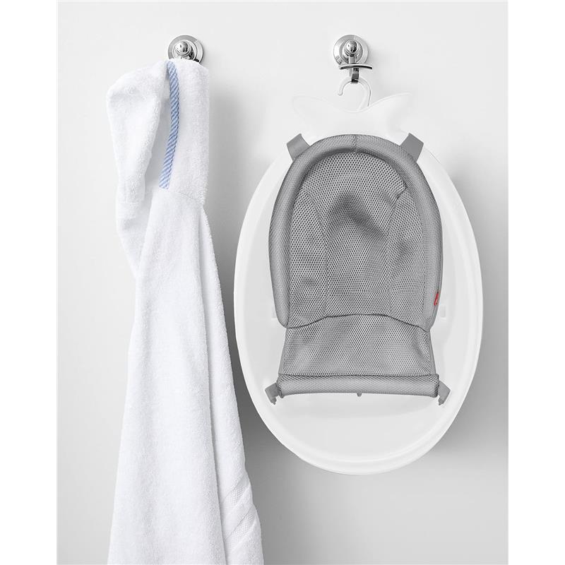 Skip Hop - Baby Bath Tub, 3-Stage Smart Sling Tub, Moby, White Image 8