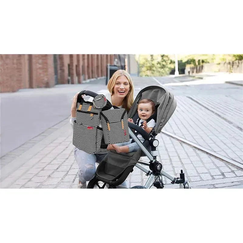 Skip Hop - Grab & Go Double Bottle Bag, Black/White Stripe Image 5