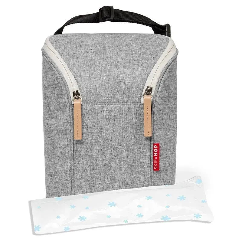 Skip Hop Grab & Go Double Bottle Bag, Grey Melange Image 5