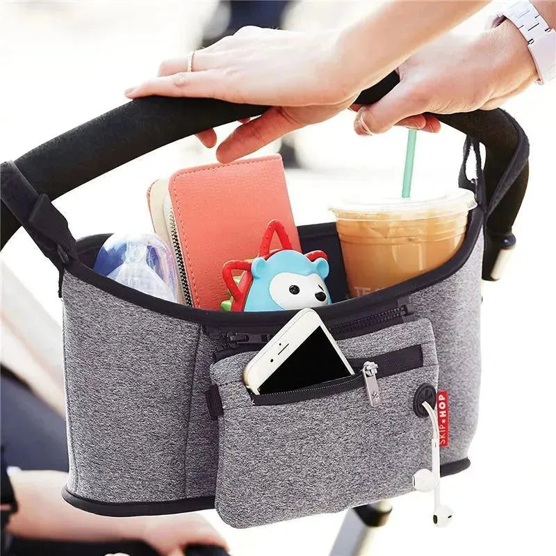 Skip Hop Grab & Go Stroller Organizer, Heather Grey Image 9