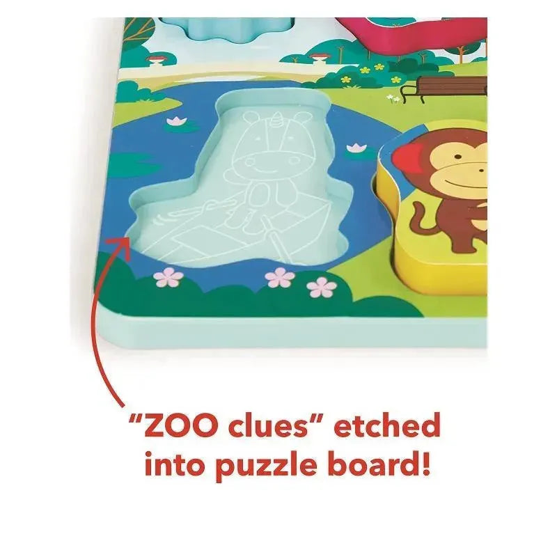 Skip Hop - Baby's First Puzzle, Zoo Park - 8 puzzle pieces & puzzle board Image 5