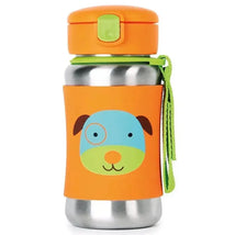 Skip Hop Zoo Stainless Steel Straw Bottle, Dog Image 1