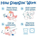 Soap Sox Toy Sponge Nova The Unicorn Image 2