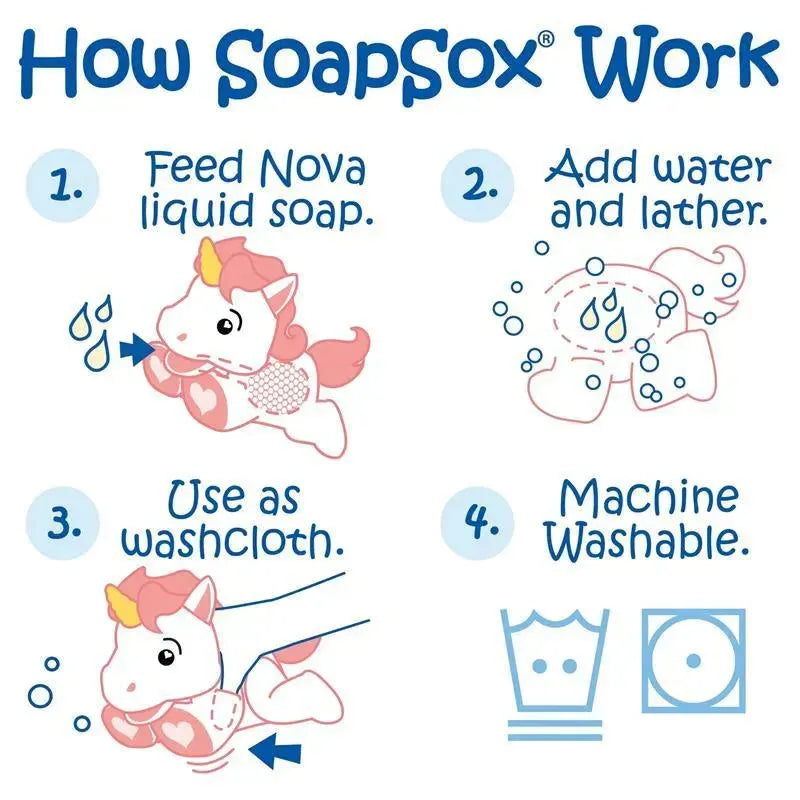 Soap Sox Toy Sponge Nova The Unicorn Image 2