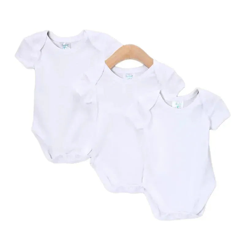 Spasilk Baby Cotton Short Sleeve Lap Shoulder Bodysuit White, 3 pack Image 1