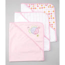 Spasilk - 3Pk Soft Terry Hooded Towel Set, Pink Fish Image 2