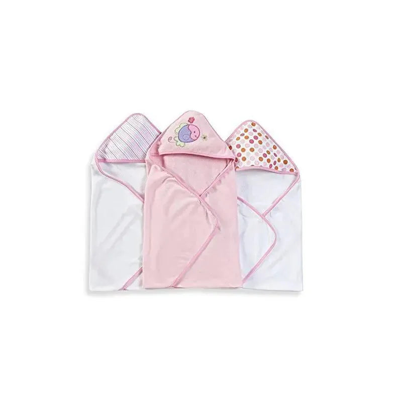 Spasilk - 3Pk Soft Terry Hooded Towel Set, Pink Fish Image 3