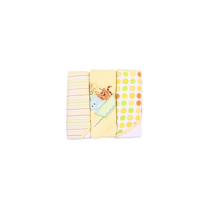 Spasilk - 3Pk Soft Terry Hooded Towel Set, Yellow Ark Image 1