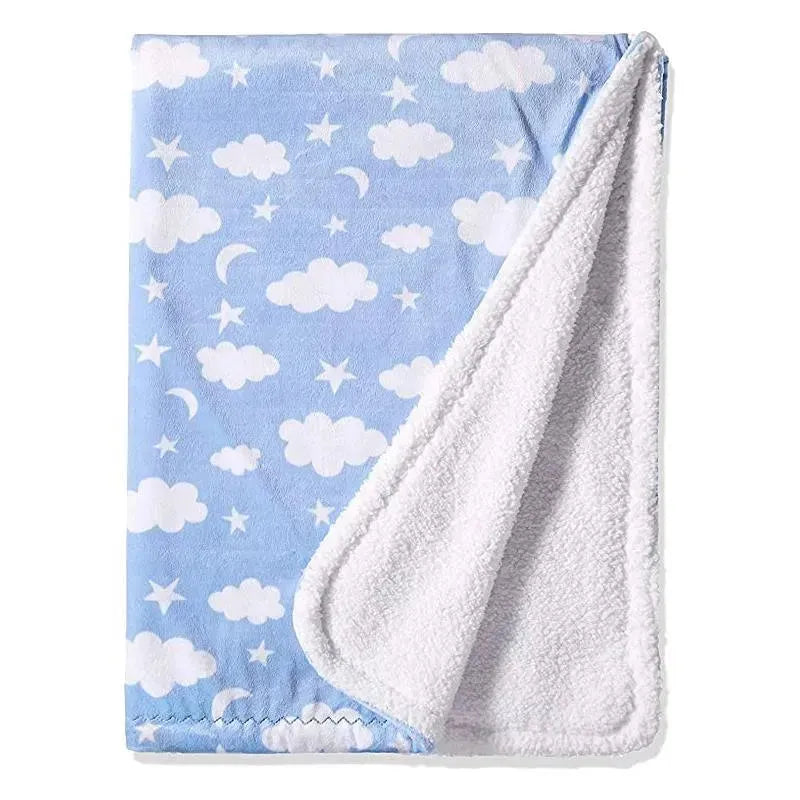 Spasilk - Baby Boys Velboa Fleece Blanket, Blue Celestial Image 1