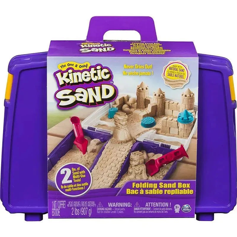 Spin Master Kinetic Sand, Kids Sand | Folding Sand Box With 2Lbs Of Kinetic Sand And Mold And Tools Image 1